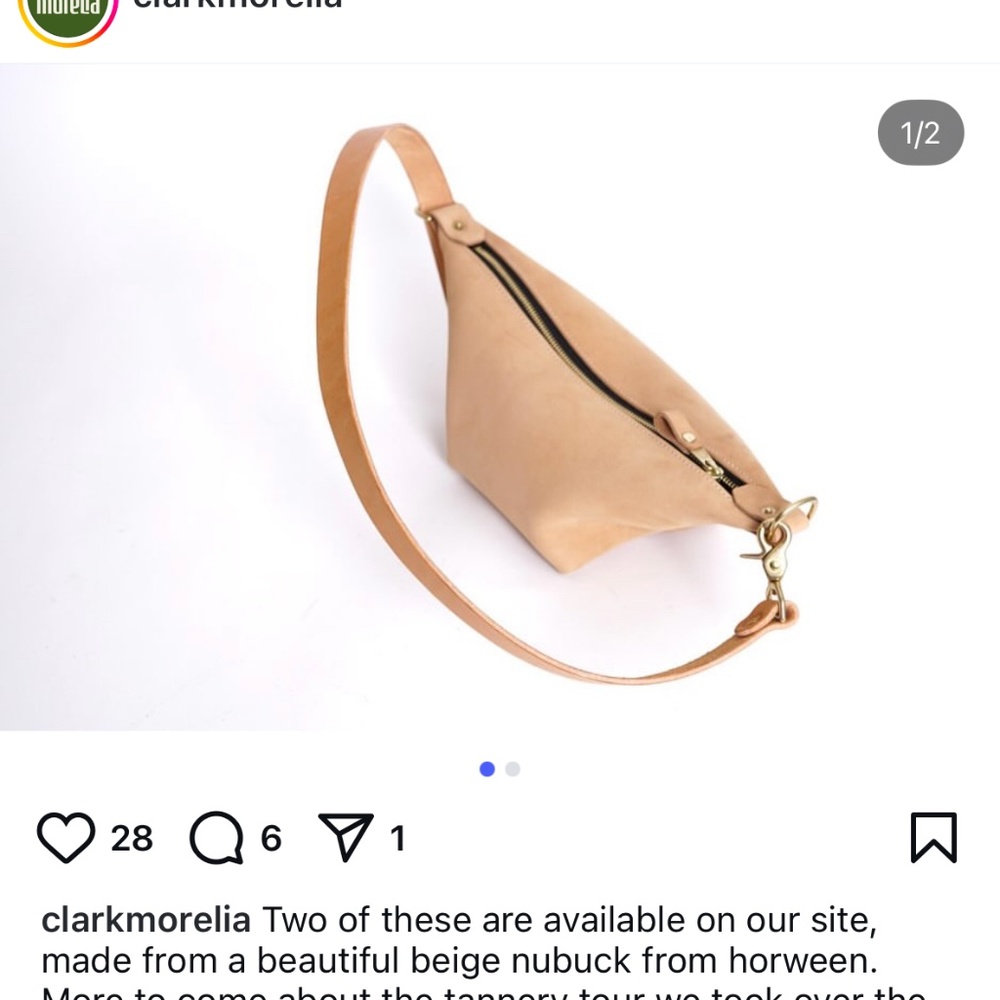 Clark Morelia leather sidecar crossbody bag in natural leather